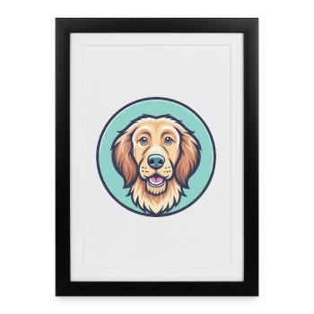 Fauve De Bretagne Race Chien Dessin Animé Kawaii Clipart - Affiche encadrée (27 × 37 cm) - noir - Devant