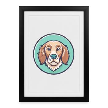 Grand Fauve De Bretagne Race De Chien Dessin Animé Kawaii - Affiche encadrée (27 × 37 cm) - noir - Devant
