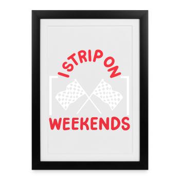 Drag Racing Rennwagen Drag Racer - Gerahmtes Poster (27 × 37 cm) - Schwarz - Vorne