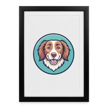 Nova Scotia Duck Tolling Retriever Dog Cartoon Pet - Framed poster (27 × 37 cm) - black - Front