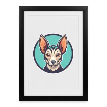 Péruvien Inca Orchidée Chien Race Dessin Animé Kawaii Pet - Affiche encadrée (27 × 37 cm) - noir - Devant
