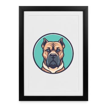 Perro De Presa Canario Dog Breed Cartoon Kawaii - Framed poster (27 × 37 cm) - black - Front