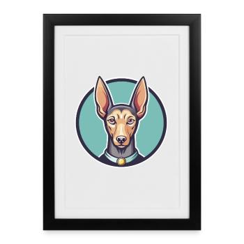 Pharaoh Hound Dog Breed Cartoon Kawaii Clipart Pet - Framed poster (27 × 37 cm) - black - Front
