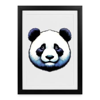 Panda - Affiche encadrée (27 × 37 cm) - noir - Devant