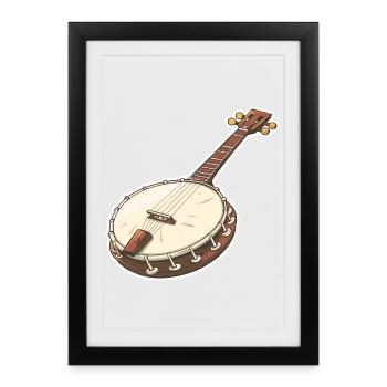 Banjo Graphics - Framed poster (27 × 37 cm) - black - Front
