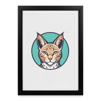 California Spangled Cat Breed Cartoon Kawaii Pet - Framed poster (27 × 37 cm) - black - Front