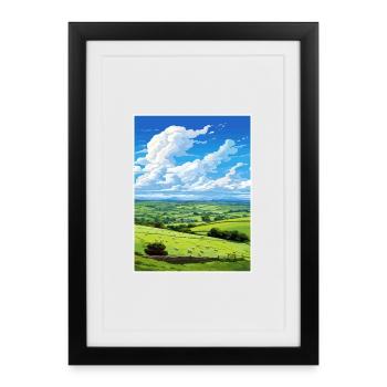Nidderdale Aonb Affiche de voyage Souvenir Peinture WPA - Affiche encadrée (27 × 37 cm) - noir - Devant