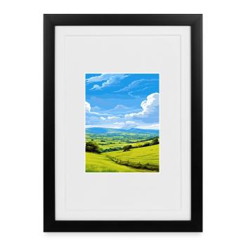 Shropshire Hills Aonb Travel Poster Souvenir WPA - Framed poster (27 × 37 cm) - black - Front