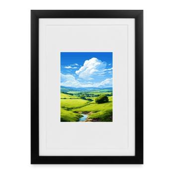 Nidderdale Aonb Affiche de voyage Souvenir Peinture WPA - Affiche encadrée (27 × 37 cm) - noir - Devant