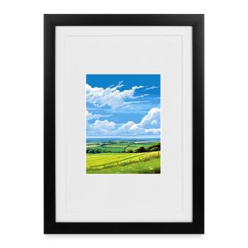 East Devon Aonb Travel Poster Souvenir Paint WPA - Framed poster (27 × 37 cm) - black - Front