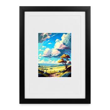 High Weald Anob Affiche de voyage Peinture Souvenir WPA - Affiche encadrée (27 × 37 cm) - noir - Devant