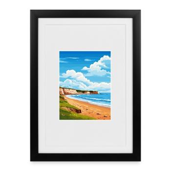 East Devon Aonb Travel Poster Souvenir Paint WPA - Framed poster (27 × 37 cm) - black - Front