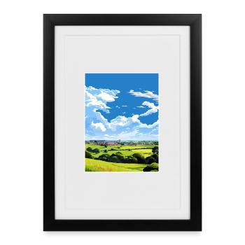 Dedham Vale Aonb Travel Poster Souvenir Paint WPA - Framed poster (27 × 37 cm) - black - Front
