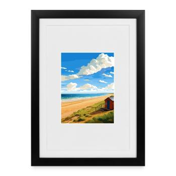 Norfolk Coast Aonb Travel Poster Souvenir Paint WP - Framed poster (27 × 37 cm) - black - Front