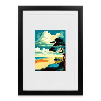 Norfolk Coast Anob Travel Poster Souvenir Paint WP - Framed poster (27 × 37 cm) - black - Front