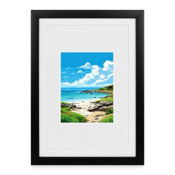 Isles Of Scilly Aonb Travel Poster Souvenir WPA - Framed poster (27 × 37 cm) - black - Front