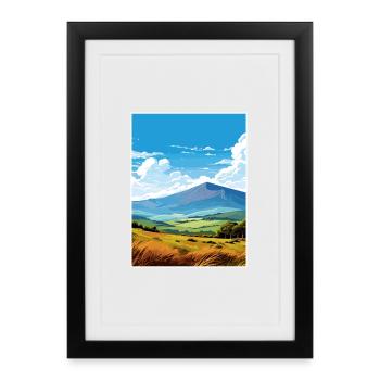 Mourne Mountains Aonb Travel Poster Souvenir WPA - Framed poster (27 × 37 cm) - black - Front