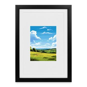 Blackdown Hills Aonb Travel Poster Souvenir WPA - Framed poster (27 × 37 cm) - black - Front