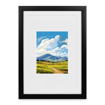 Mourne Mountains Aonb Travel Poster Souvenir WPA - Framed poster (27 × 37 cm) - black - Front