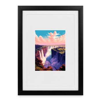 Tanzania Travel Poster Souvenir Postcard Painting - Framed poster (27 × 37 cm) - black - Front