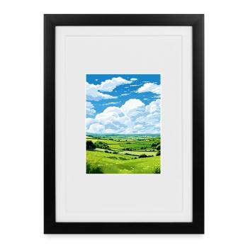 North Wessex Downs Aonb Voyage Affiche Souvenir WPA - Affiche encadrée (27 × 37 cm) - noir - Devant