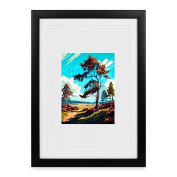 Cannock Chase Travel Poster Souvenir Painting WPA - Framed poster (27 × 37 cm) - black - Front