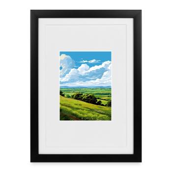 Blackdown Hills Aonb Travel Poster Souvenir WPA - Framed poster (27 × 37 cm) - black - Front