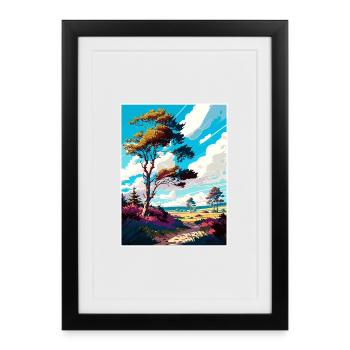 Ashdown Forest Travel Poster Postcard Painting - Framed poster (27 × 37 cm) - black - Front