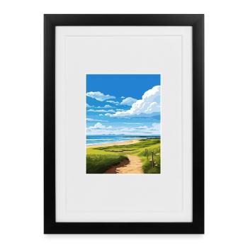 Affiche de voyage Aonb de la côte de Northumberland - Affiche encadrée (27 × 37 cm) - noir - Devant
