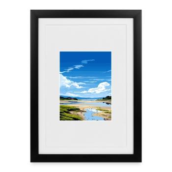 Arnside et Silverdale Aonb Voyage Poster Souvenir - Affiche encadrée (27 × 37 cm) - noir - Devant