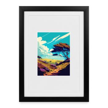 Quantock Hills Aonb Vintage Travel Poster Souvenir - Framed poster (27 × 37 cm) - black - Front