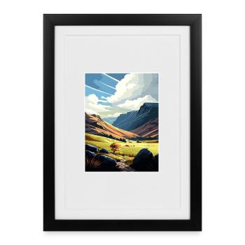 Clwydian Range Anob Vintage Travel Poster Souvenir - Framed poster (27 × 37 cm) - black - Front