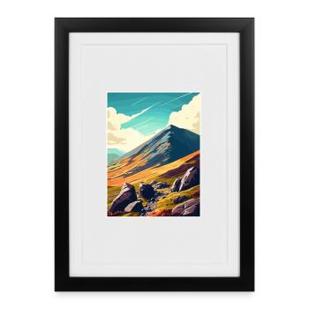 Mourne Mountains Aonb Travel Poster Souvenir WPA - Framed poster (27 × 37 cm) - black - Front