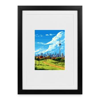 Johannesburg Südafrika Reiseposter Souvenir - Gerahmtes Poster (27 × 37 cm) - Schwarz - Vorne