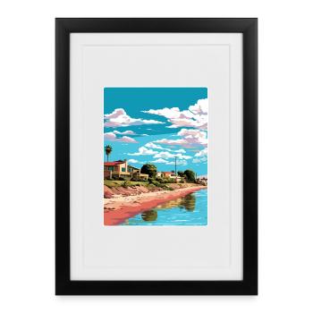 Rawson Argentina Travel Poster Souvenir Paint WPA - Framed poster (27 × 37 cm) - black - Front