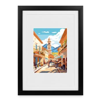 Salta Argentina Travel Poster Souvenir Paint WPA - Framed poster (27 × 37 cm) - black - Front