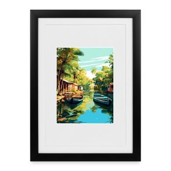 Tigre Argentina Travel Poster Souvenir Paint WPA - Framed poster (27 × 37 cm) - black - Front