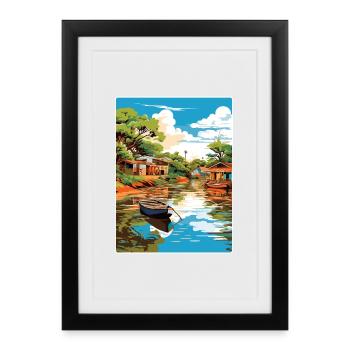 Tigre Argentina Travel Poster Souvenir Paint WPA - Framed poster (27 × 37 cm) - black - Front