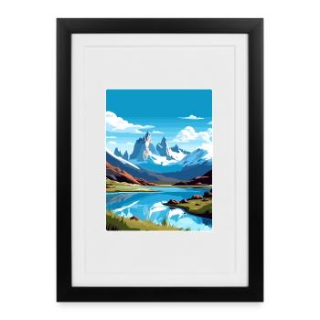 El Calafate Travel Poster Souvenir Postcard Paint - Framed poster (27 × 37 cm) - black - Front