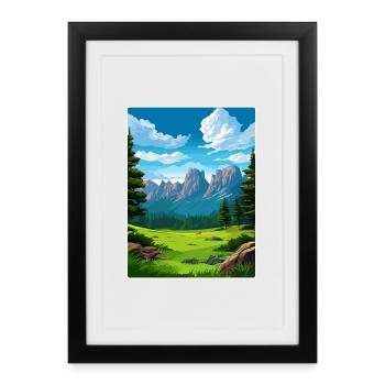 Carte de voyage du parc national des montagnes du Colorado - Affiche encadrée (27 × 37 cm) - noir - Devant
