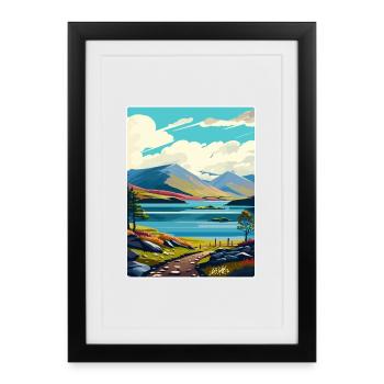 Loch Lomond National Park Travel Poster Souvenir - Framed poster (27 × 37 cm) - black - Front