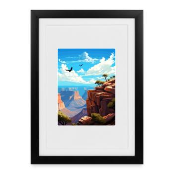 Parc national du Grand Canyon, Arizona, Affiche de voyage - Affiche encadrée (27 × 37 cm) - noir - Devant