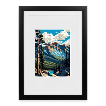 Carte de voyage du parc national des montagnes du Colorado - Affiche encadrée (27 × 37 cm) - noir - Devant