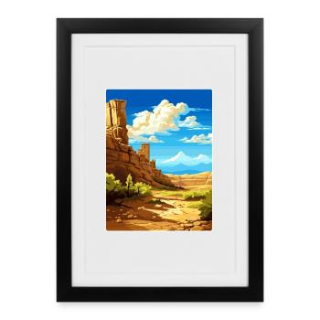 Mesa Verde National Park Colorado Travel Poster - Framed poster (27 × 37 cm) - black - Front