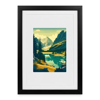 Parc national de Durmitor Monténégro Affiche de voyage - Affiche encadrée (27 × 37 cm) - noir - Devant