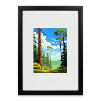 Parc national de Redwood en Californie Affiche de voyage WPA - Affiche encadrée (27 × 37 cm) - noir - Devant
