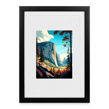 Yosemite El Capitan California Travel Poster WPA - Framed poster (27 × 37 cm) - black - Front
