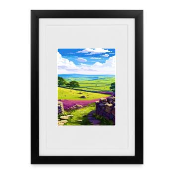 Carte d’affiche de voyage du parc national Northumberland - Affiche encadrée (27 × 37 cm) - noir - Devant