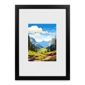 Affiche de voyage souvenir du parc national de Kings Canyon - Affiche encadrée (27 × 37 cm) - noir - Devant