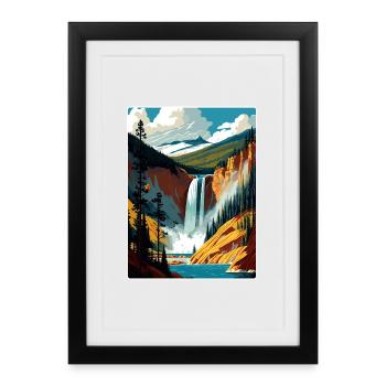Yellowstone National Park Travel Poster Souvenir - Framed poster (27 × 37 cm) - black - Front